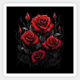 Red Roses Gothic Style Magnet